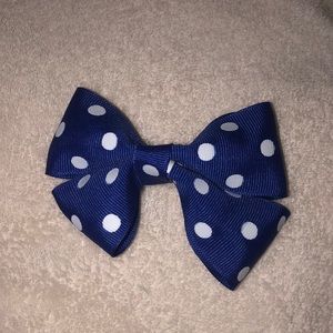 Nicoles Boutique Blue with White PokaDots Hairbow